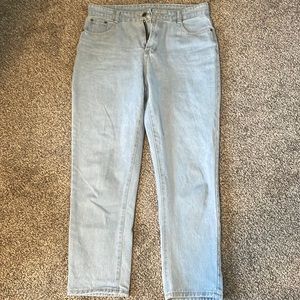 light wash, cropped mom jeans